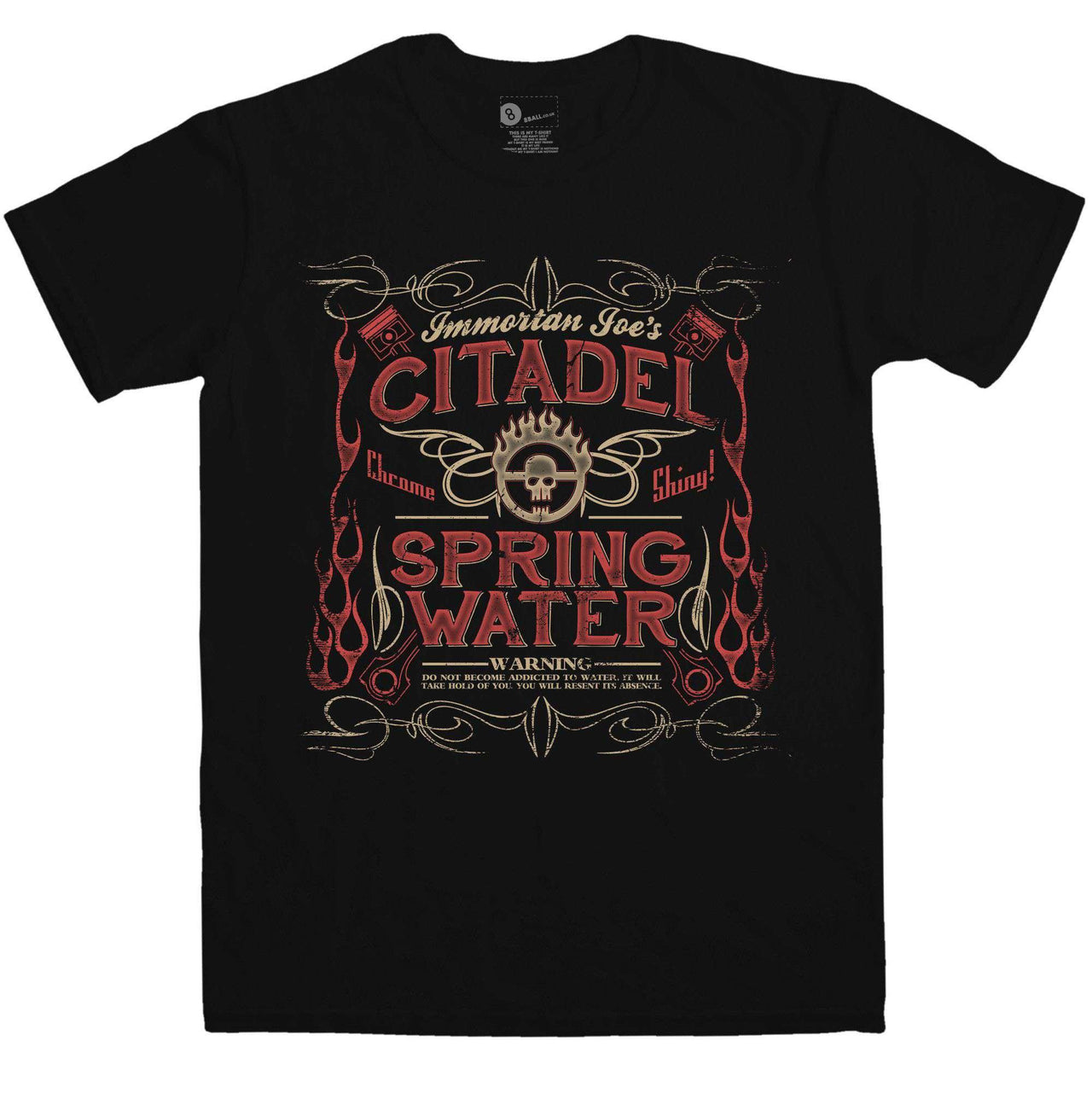 Citadel Spring Water T-Shirt For Men, Inspired By Mad Max 8Ball