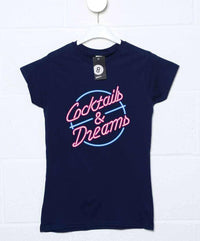Thumbnail for Cocktails And Dreams Logo Fitted Womens T-Shirt 8Ball