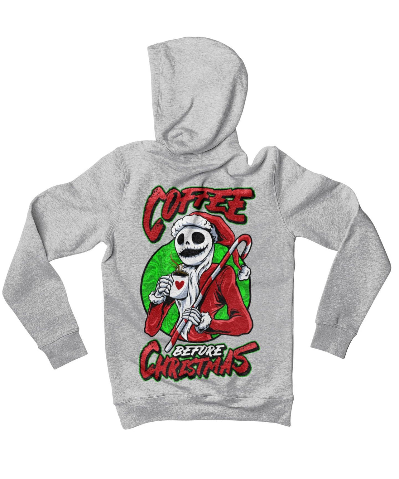 Coffee Before Christmas Back Printed Christmas Hoodie For Men and Women 8Ball