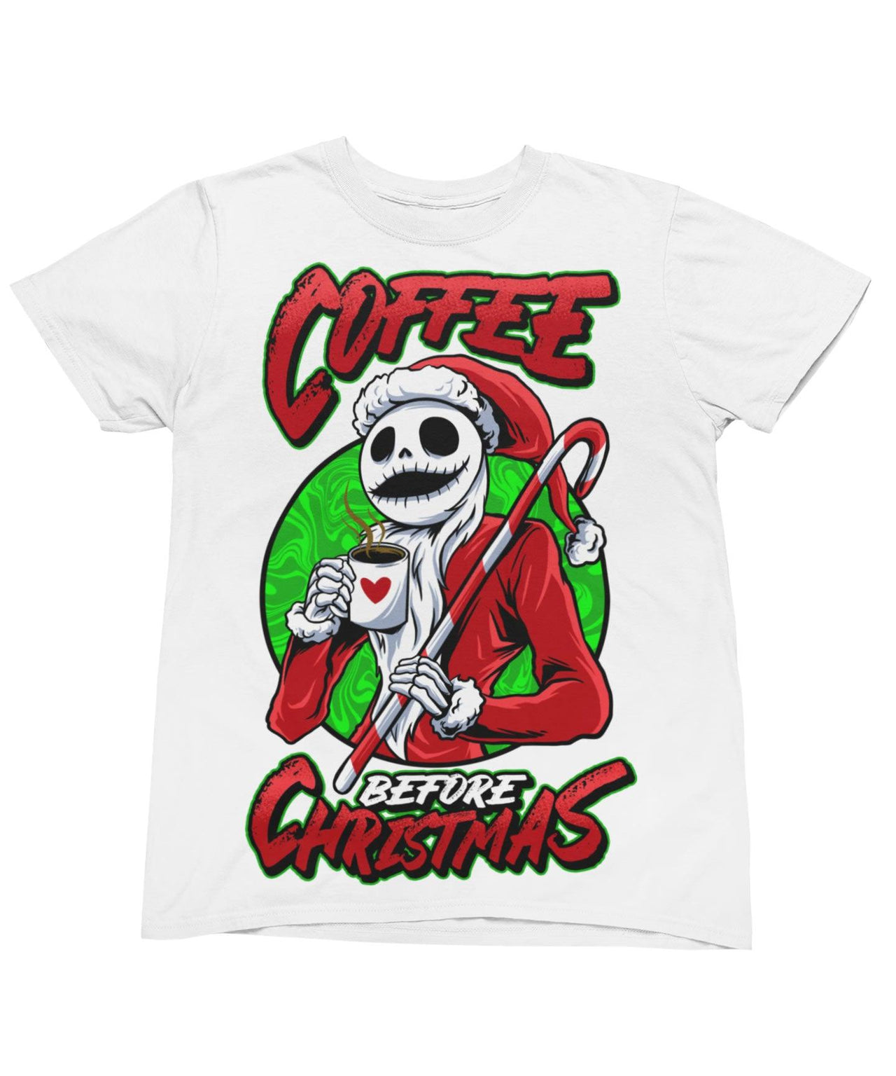 Coffee Before Christmas Unisex Mens Graphic T-Shirt 8Ball