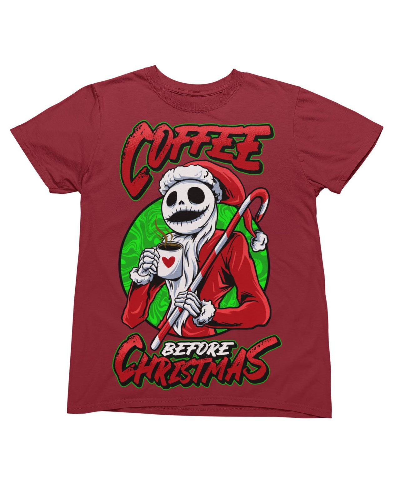 Coffee Before Christmas Unisex Mens Graphic T-Shirt 8Ball