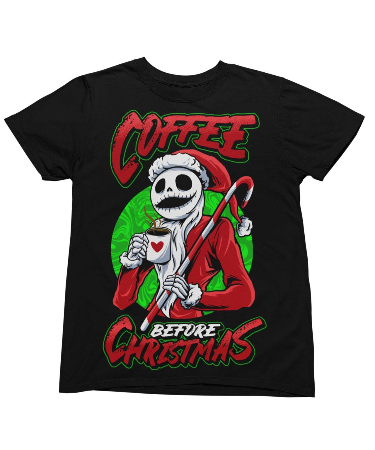 Coffee Before Christmas Unisex Mens Graphic T-Shirt 8Ball