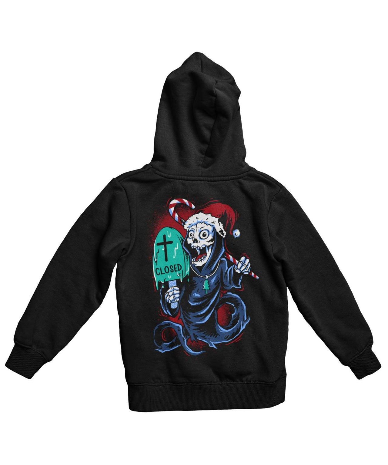 Death Free Day Of Santa Back Printed Christmas Graphic Hoodie 8Ball