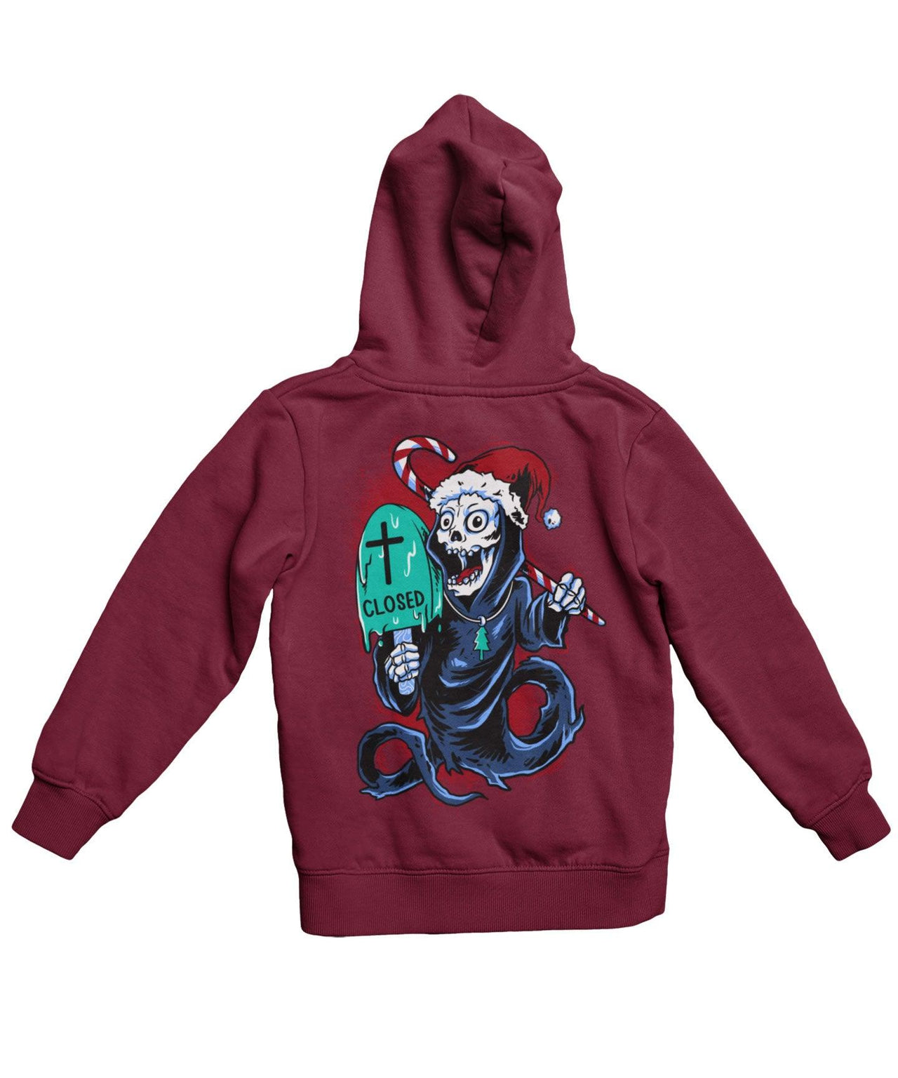 Death Free Day Of Santa Back Printed Christmas Graphic Hoodie 8Ball