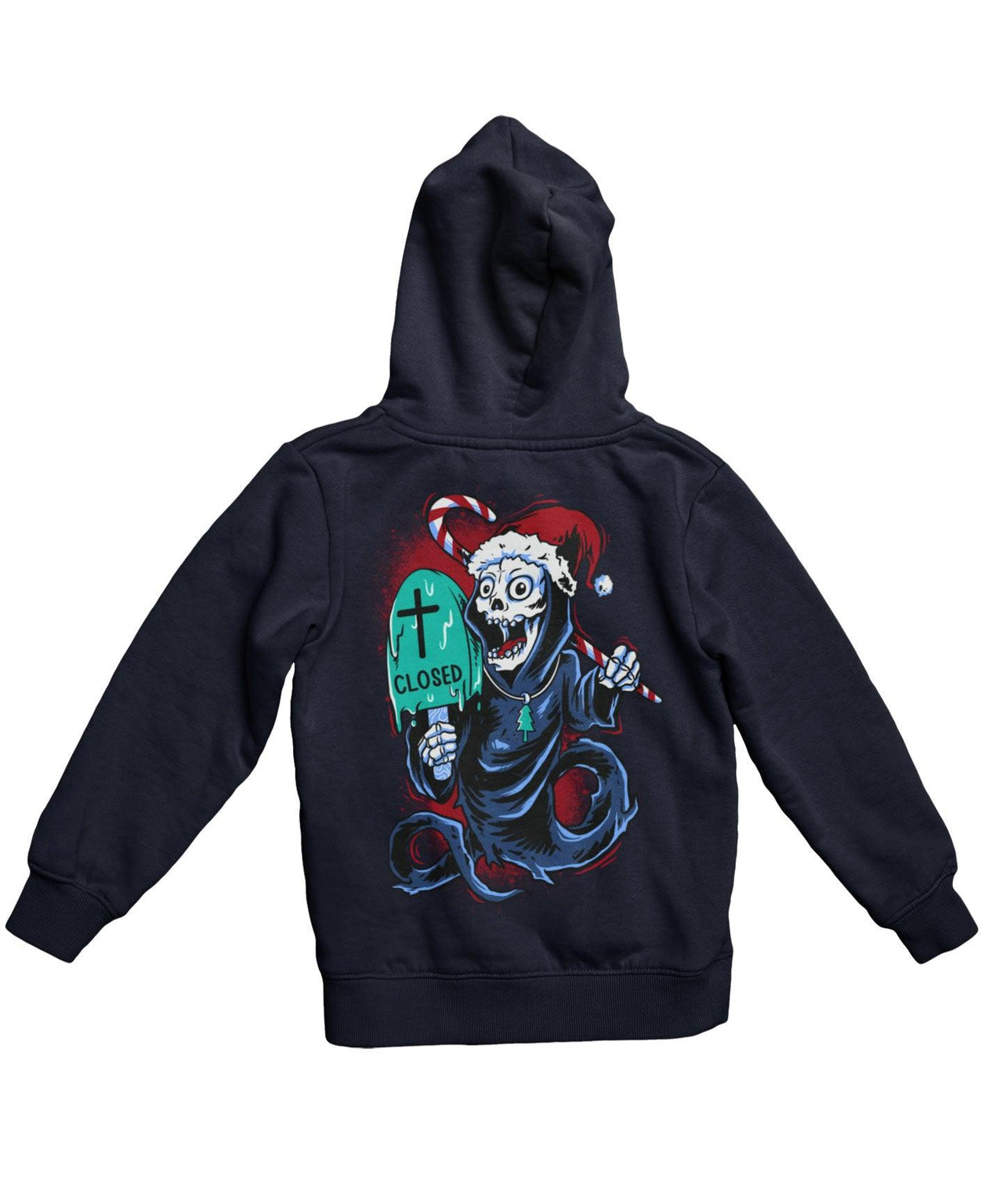 Death Free Day Of Santa Back Printed Christmas Graphic Hoodie 8Ball