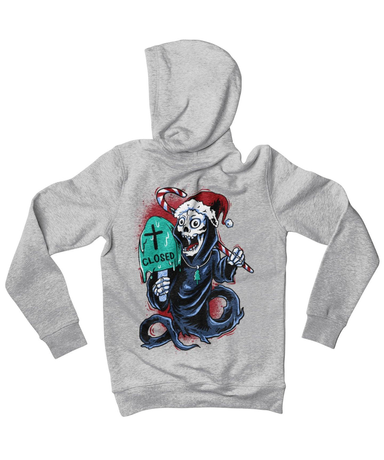Death Free Day Of Santa Back Printed Christmas Graphic Hoodie 8Ball
