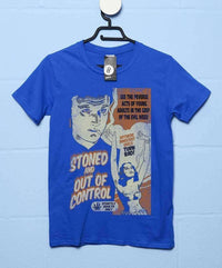 Thumbnail for Deathray Stoned And Out Of Control Mens Graphic T-Shirt 8Ball