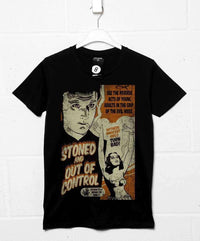 Thumbnail for Deathray Stoned And Out Of Control Mens Graphic T-Shirt 8Ball