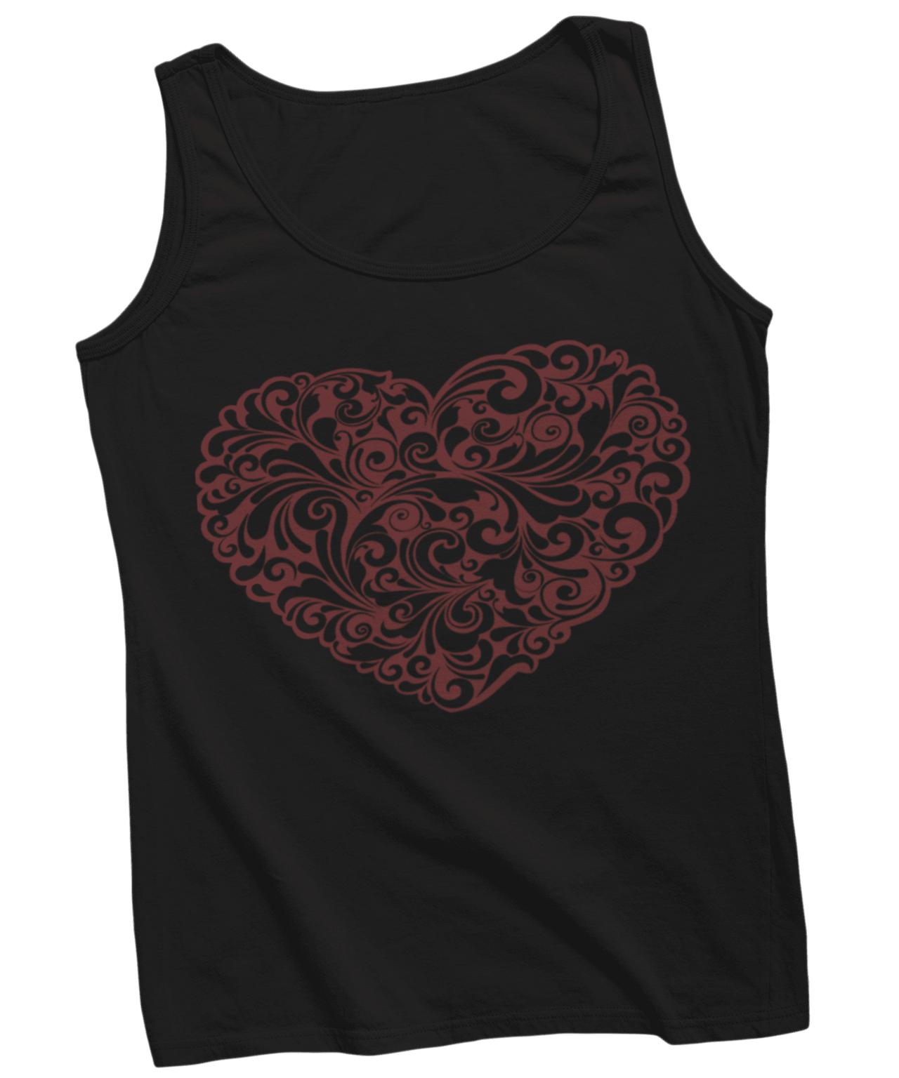 Decorative Heart Tattoo Design Adult Womens Vest Top 8Ball