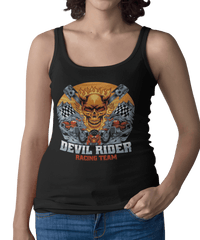 Thumbnail for Devil Rider Tattoo Design Adult Womens Vest Top 8Ball