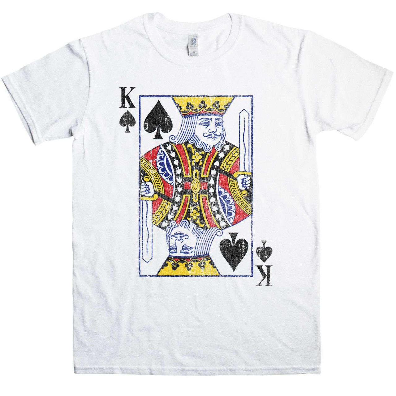 Distressed King Of Spades T-Shirt For Men 8Ball