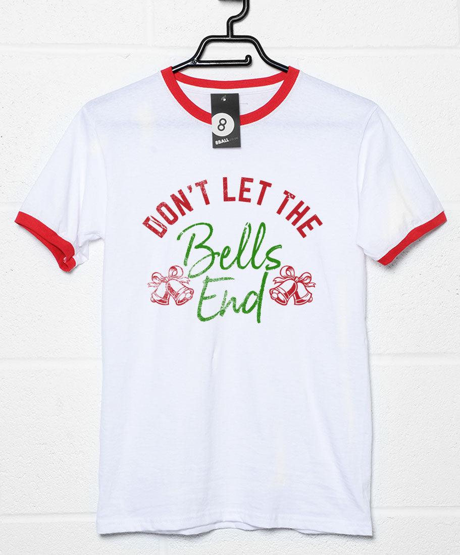 Don't Let the Bells End Christmas Slogan Ringer Graphic T-Shirt For Men 8Ball