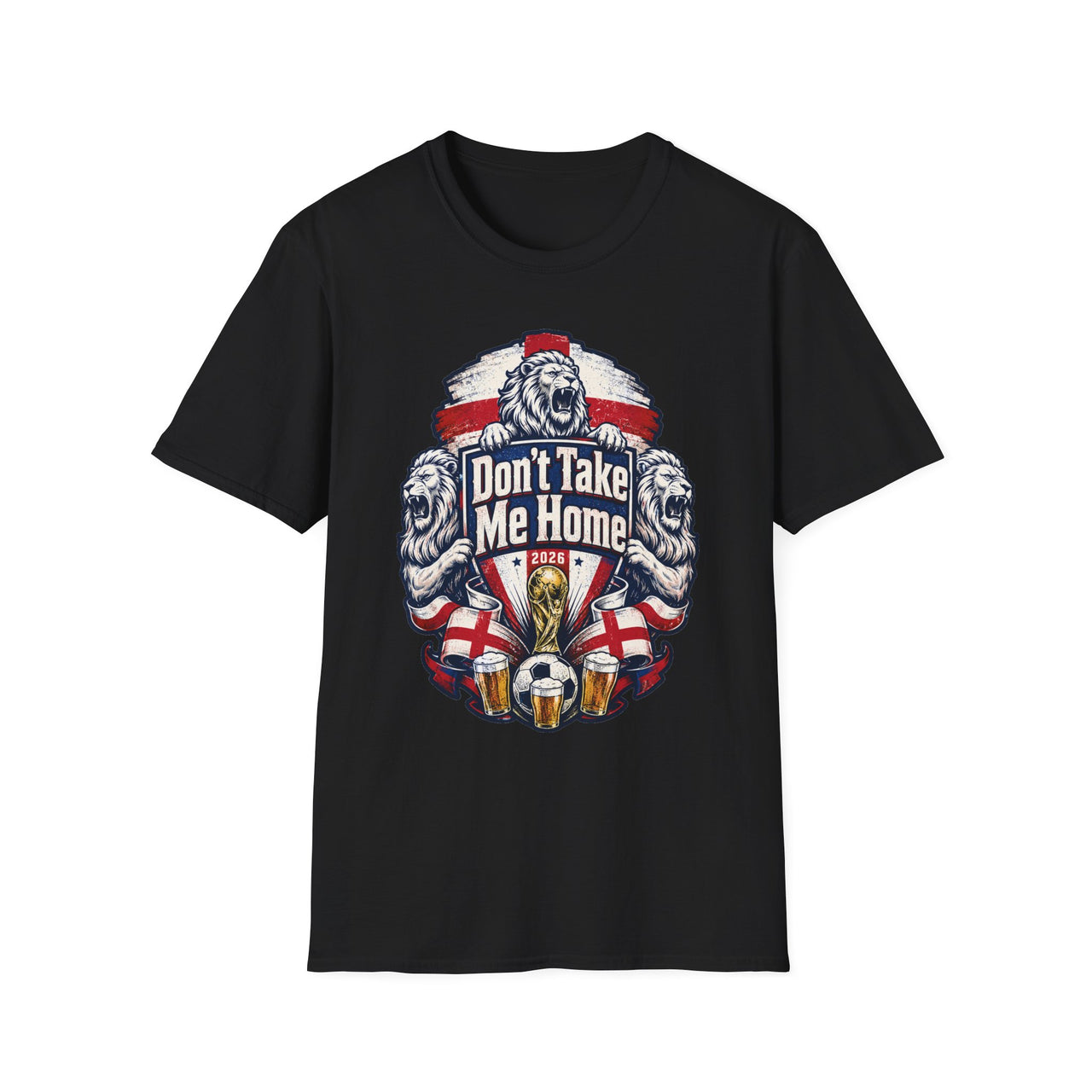 Black t-shirt with 'Don't Take Me Home' England World Cup 2026 T-shirt