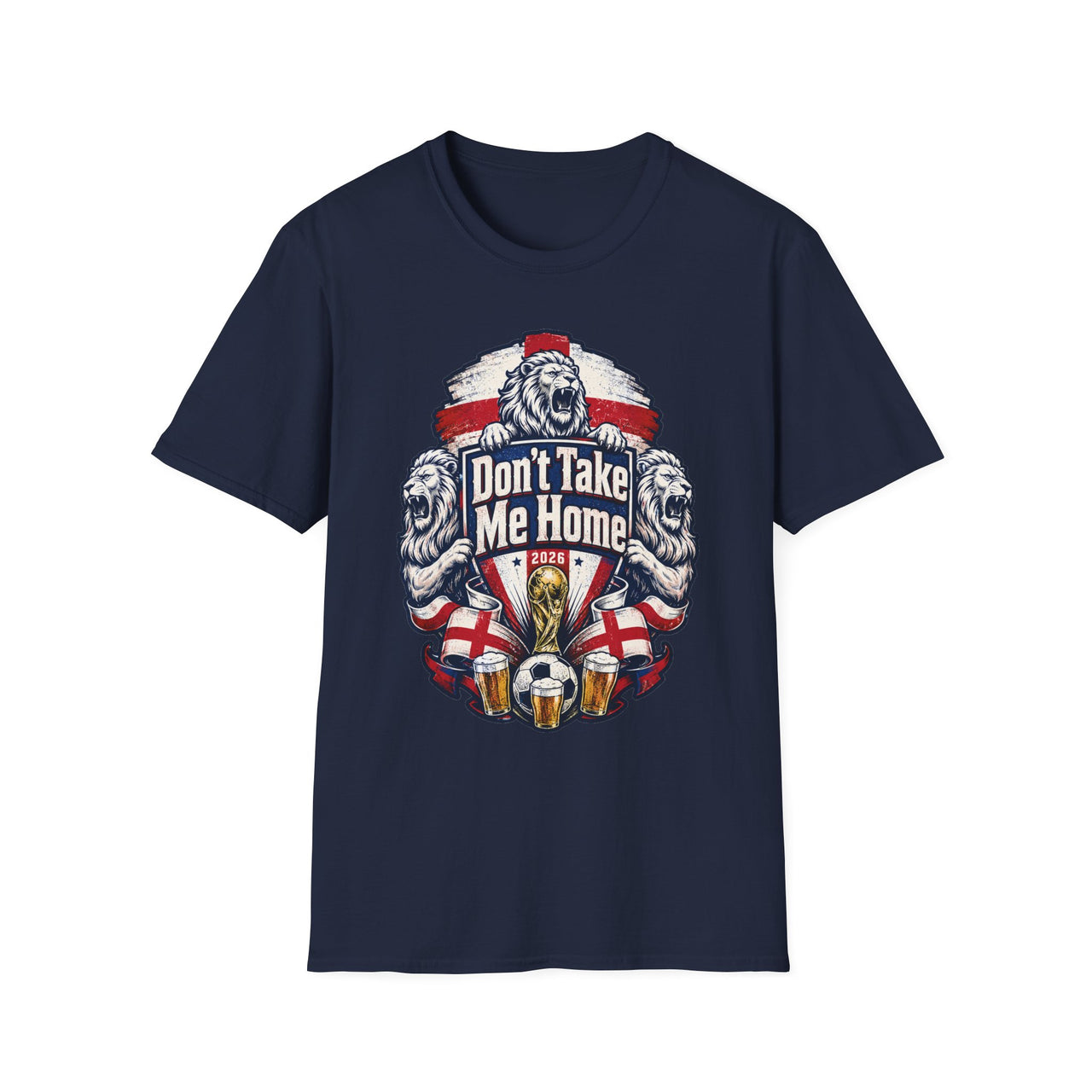 Black t-shirt with 'Don't take Me Home' graphic design With Three Lions