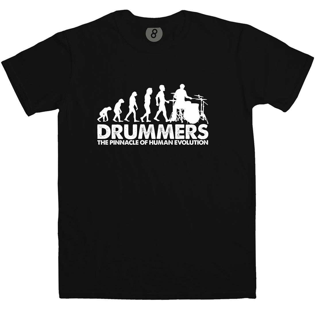 Drummers The Pinnacle of Evolution T-Shirt For Men 8Ball