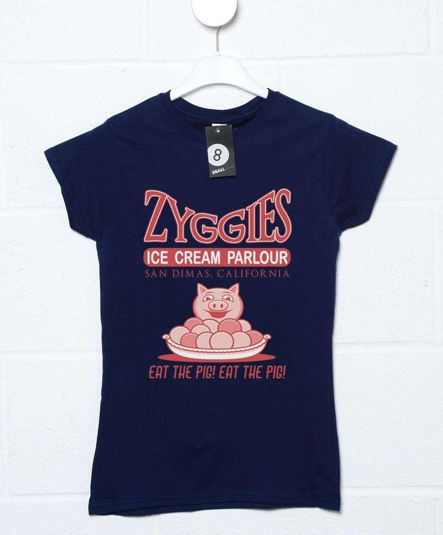 Eat the Pig at Zyggies Ice Cream Parlour Womens Style T-Shirt 8Ball