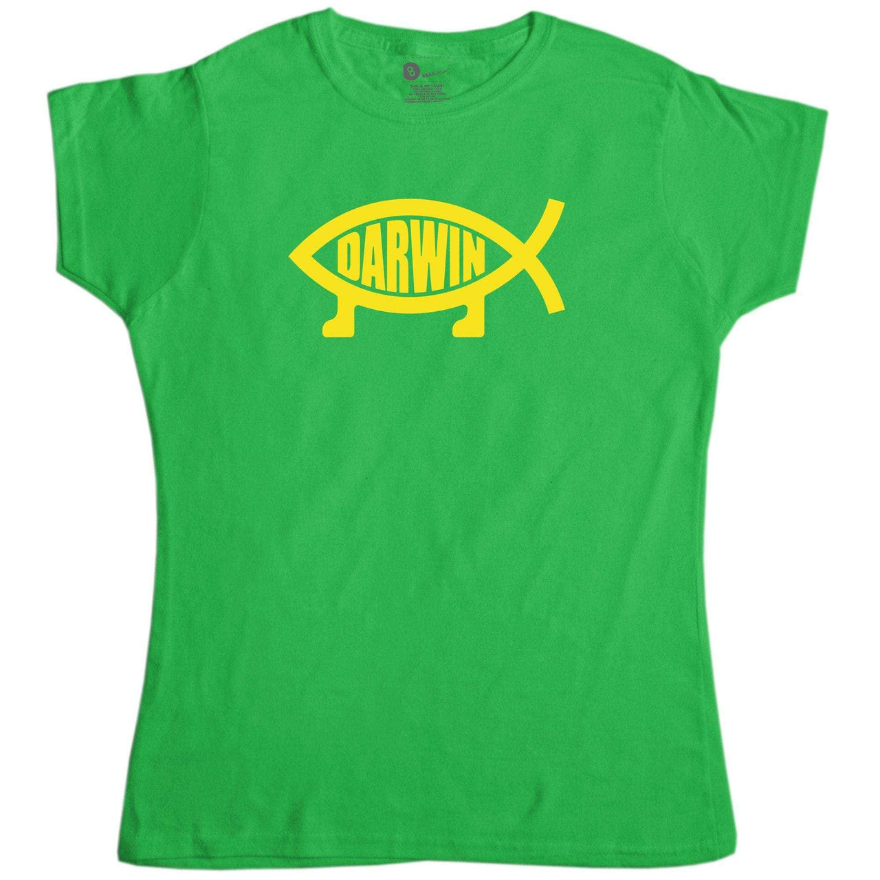 Evolution Darwin Fish Fitted Womens T-Shirt 8Ball