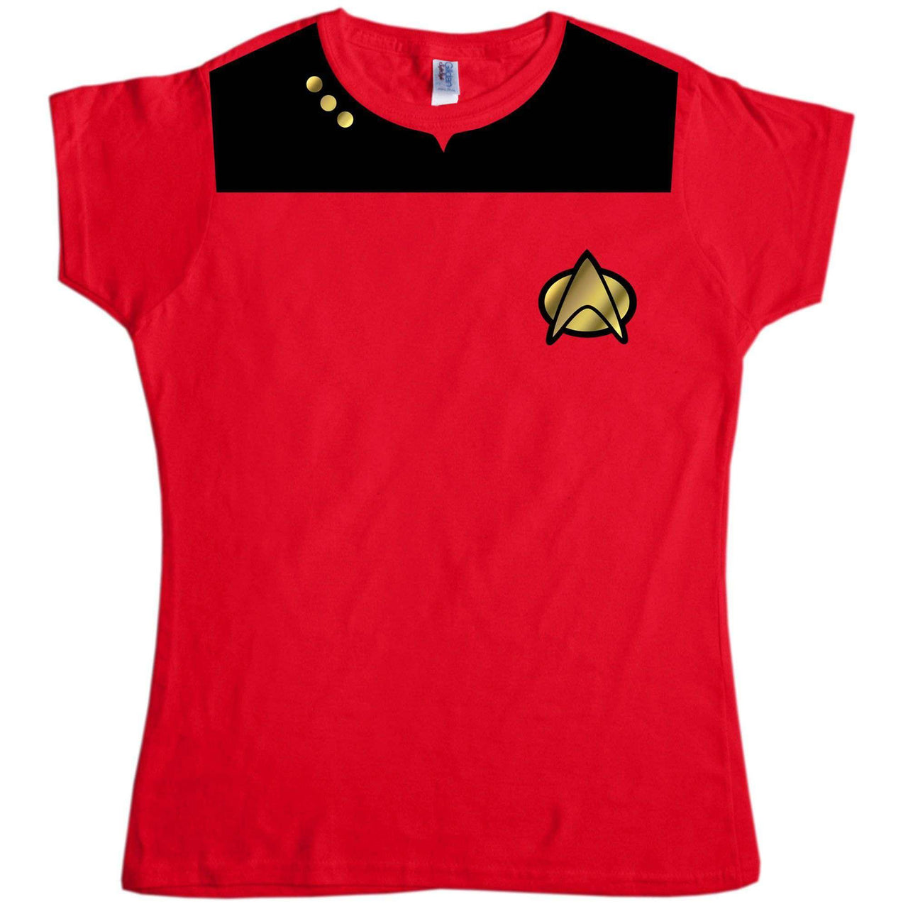 Fancy Dress Star Trek Uniform Womens Style T-Shirt 8Ball