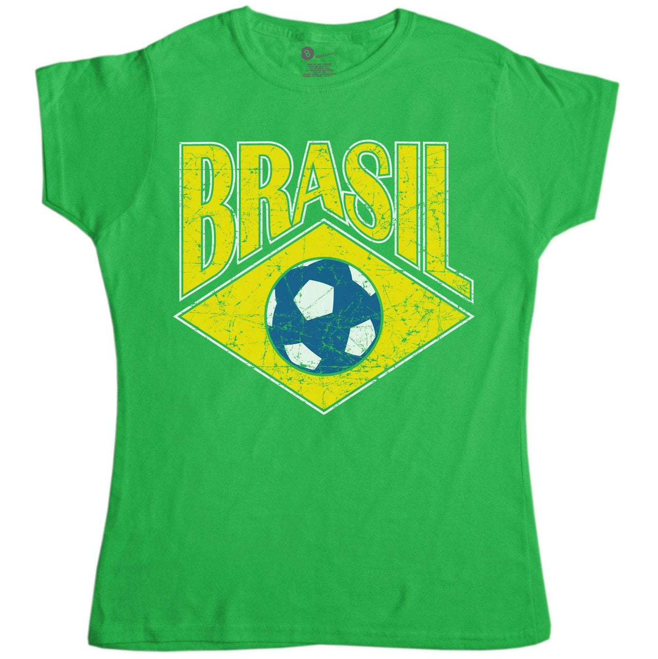 Football Retro Brasil Football Womens Style T-Shirt 8Ball