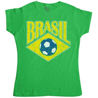 Thumbnail for Football Retro Brasil Football Womens Style T-Shirt 8Ball