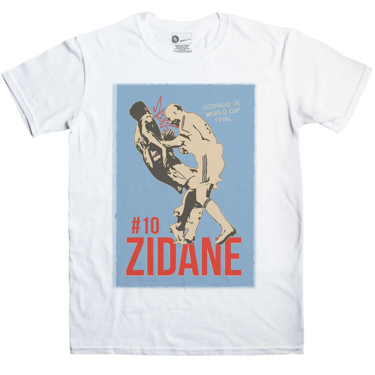 Football Zidane Headbutt Mens T-Shirt 8Ball