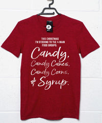 Thumbnail for Four Main Food Groups Christmas Slogan T-Shirt For Men 8Ball