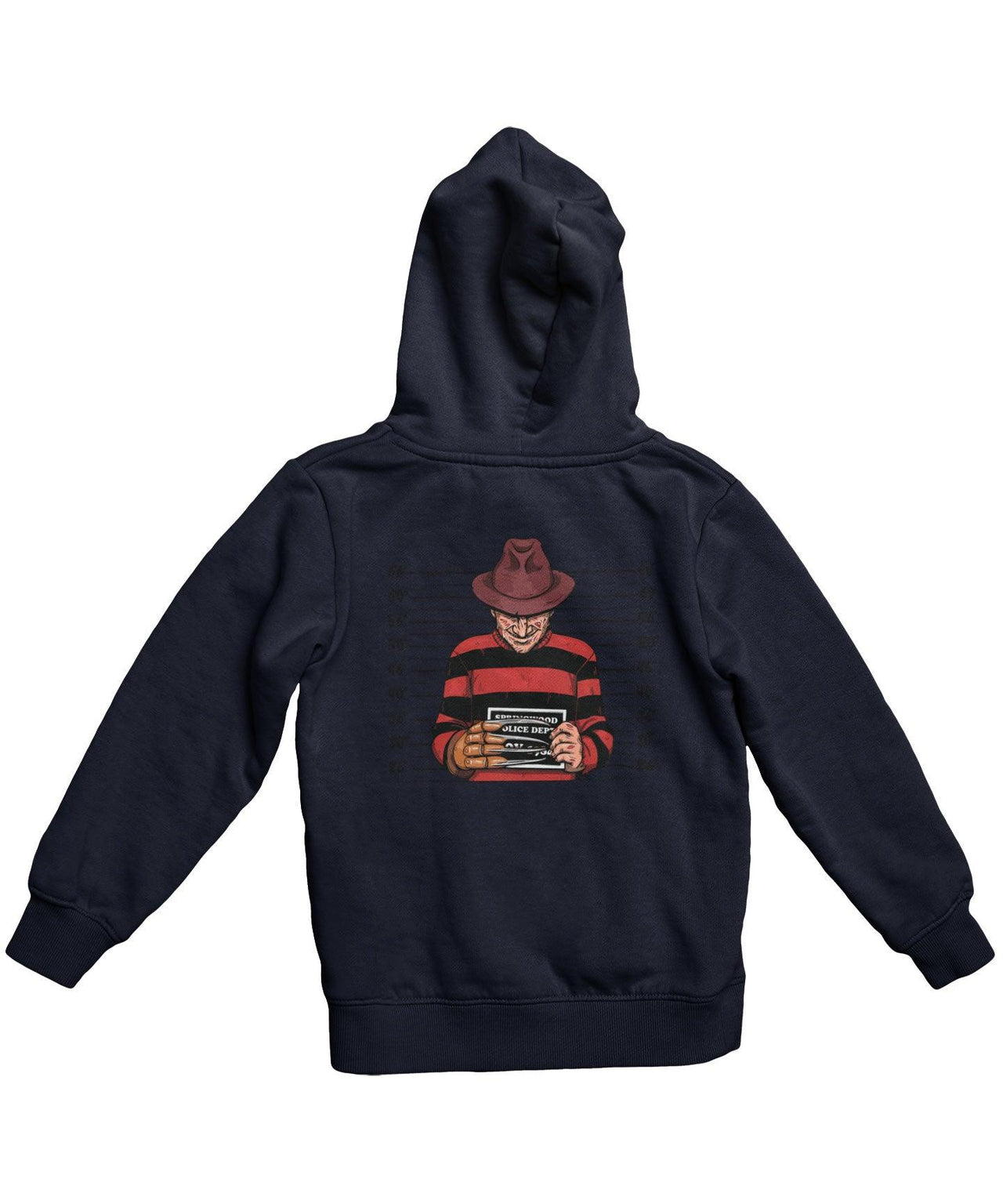 Freddy Krueger Mugshot Horror Film Tribute Adult Back Printed Hoodie For Men and Women 8Ball