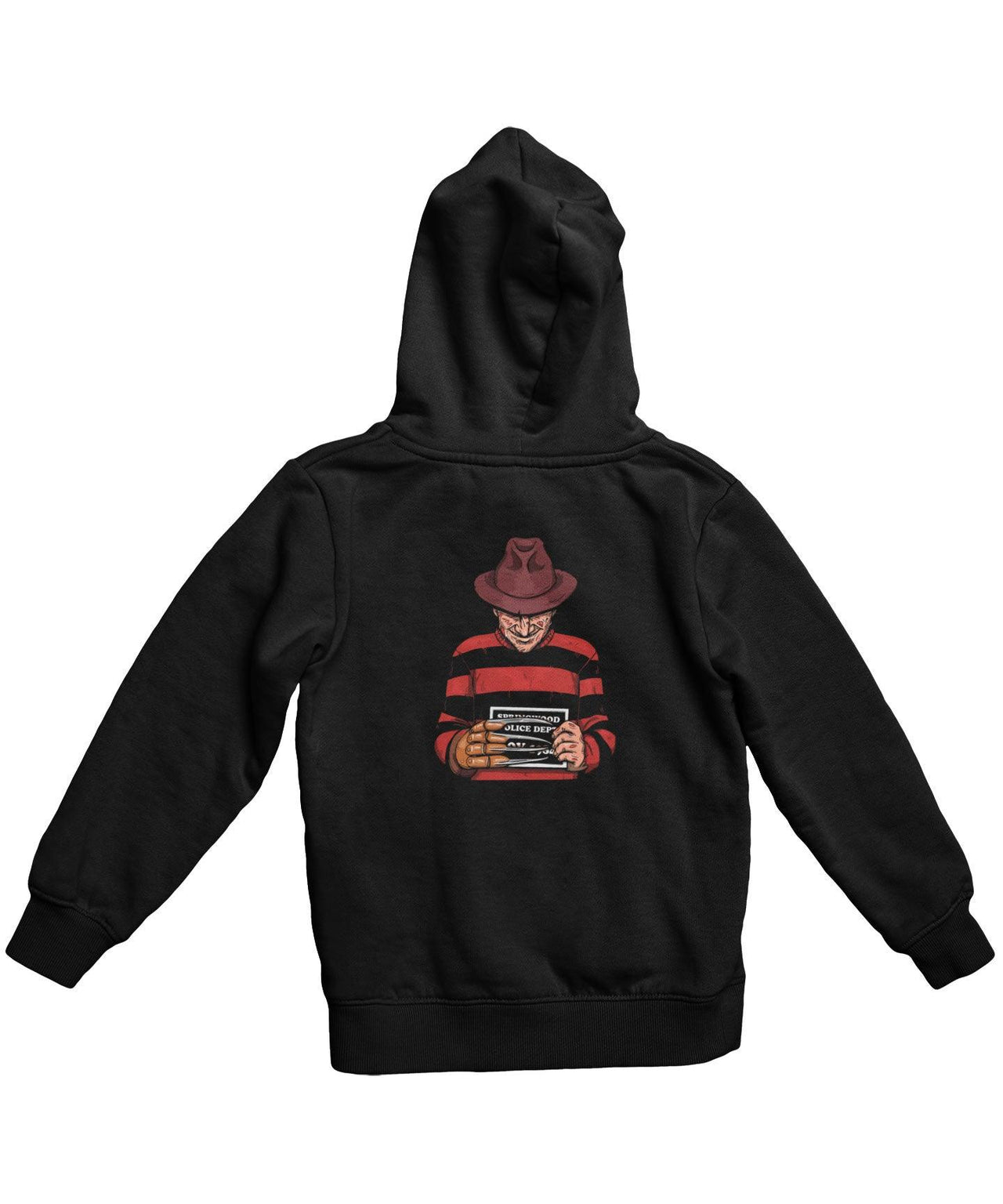 Freddy Krueger Mugshot Horror Film Tribute Adult Back Printed Hoodie For Men and Women 8Ball