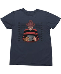 Thumbnail for Freddy Krueger Mugshot Horror Film Tribute Mens Graphic T-Shirt 8Ball