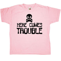 Thumbnail for Funny Here Comes Trouble Kids Graphic T-Shirt 8Ball