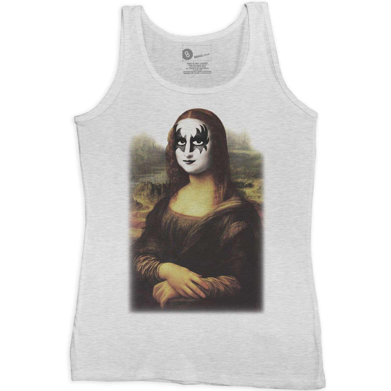 Funny Womens Vest Hard Rock Mona Lisa 8Ball