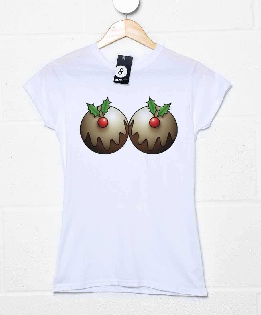 Funny Xmas Christmas Puddings Womens Style T-Shirt 8Ball