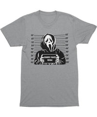 Thumbnail for Ghostface Mugshot Horror Film Tribute Graphic T-Shirt For Men 8Ball