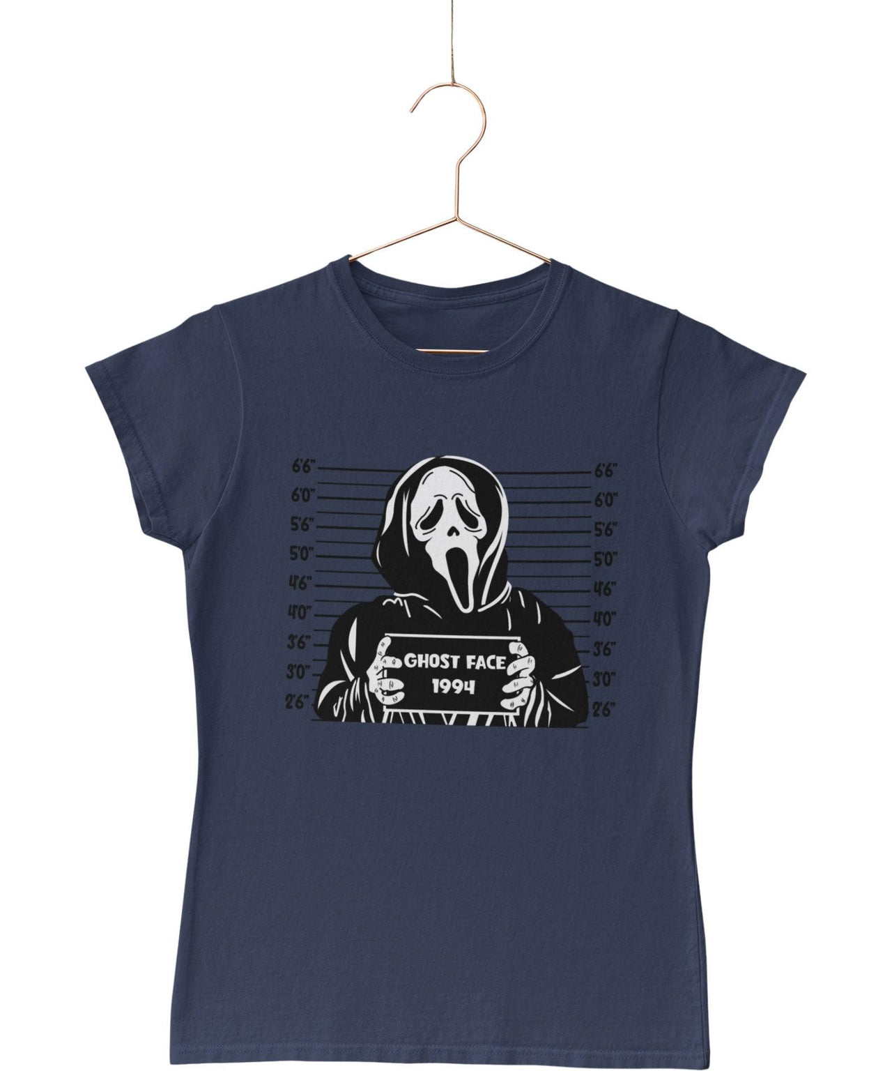 Ghostface Mugshot Horror Film Tribute Womens Fitted T-Shirt 8Ball