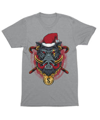 Thumbnail for Golden Boar Santa Unisex Christmas Graphic T-Shirt For Men 8Ball