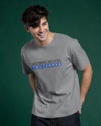 Thumbnail for Man wearing a gray t-shirt with text on a green background - IT Crowd - Tnetennba