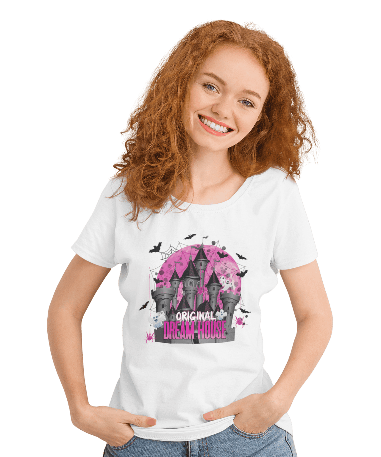 Gothic Barbie Dream House Adult Oversize Black or White T-Shirt For Men 8Ball