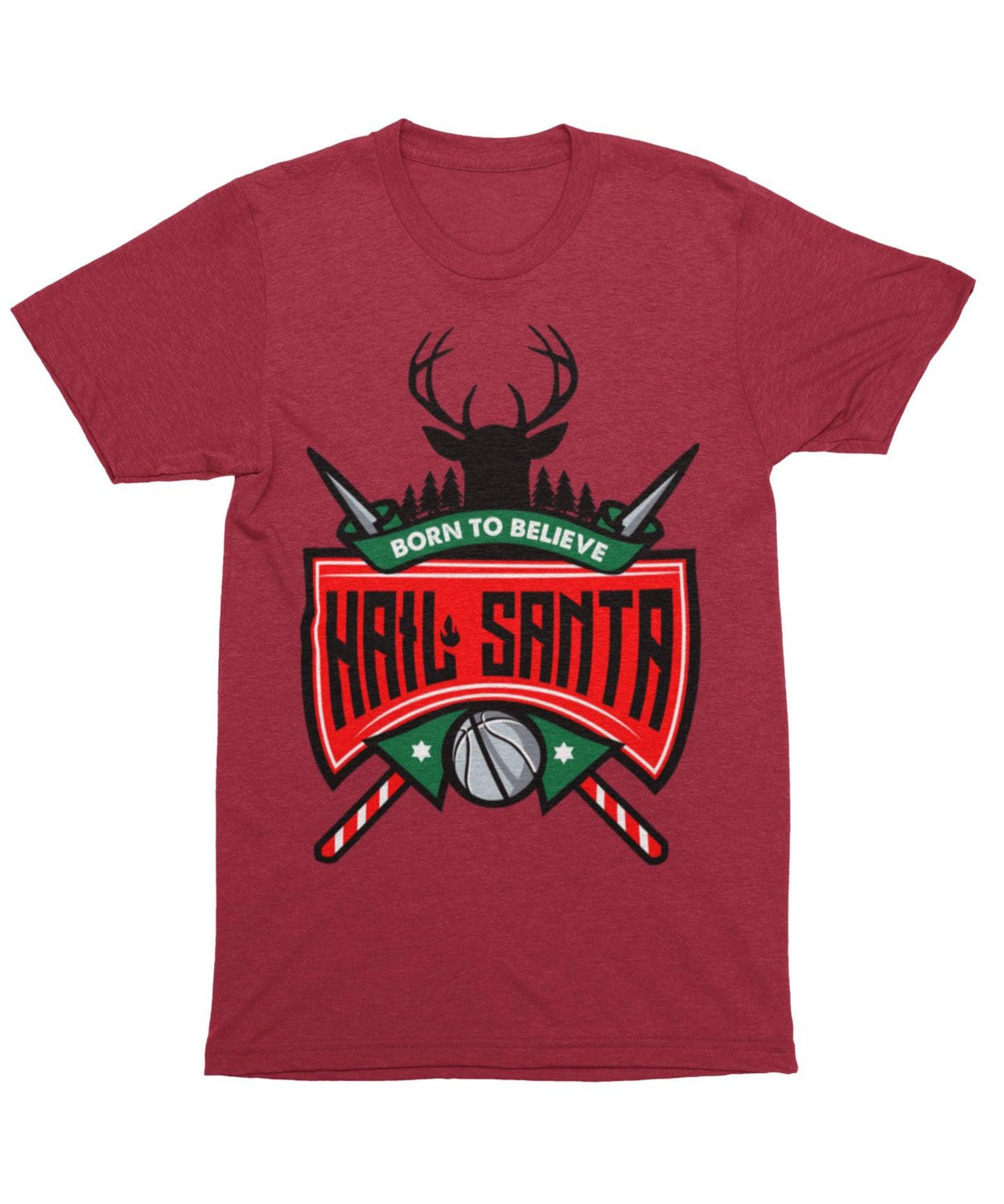 Hail Santa Unisex Christmas T-Shirt For Men 8Ball