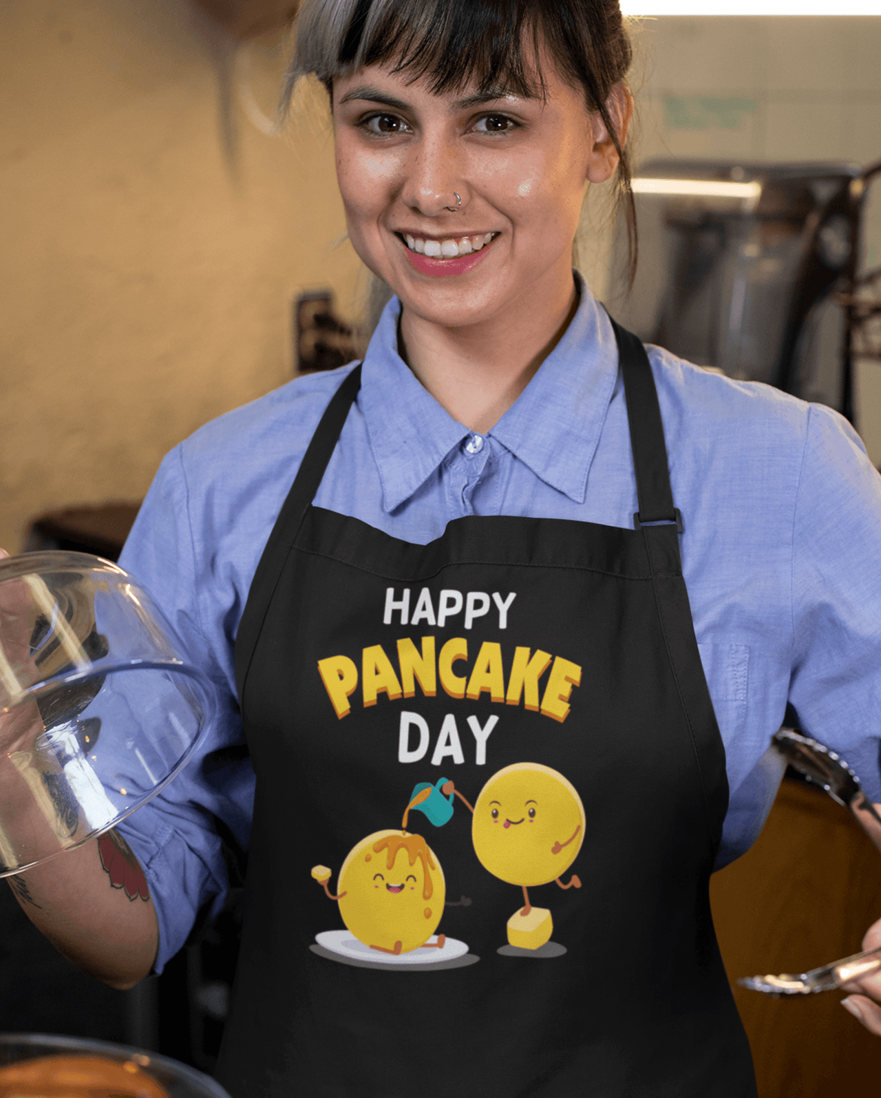 Happy Pancake Day Cotton Apron Pancake Day Cotton Kitchen Apron 8Ball