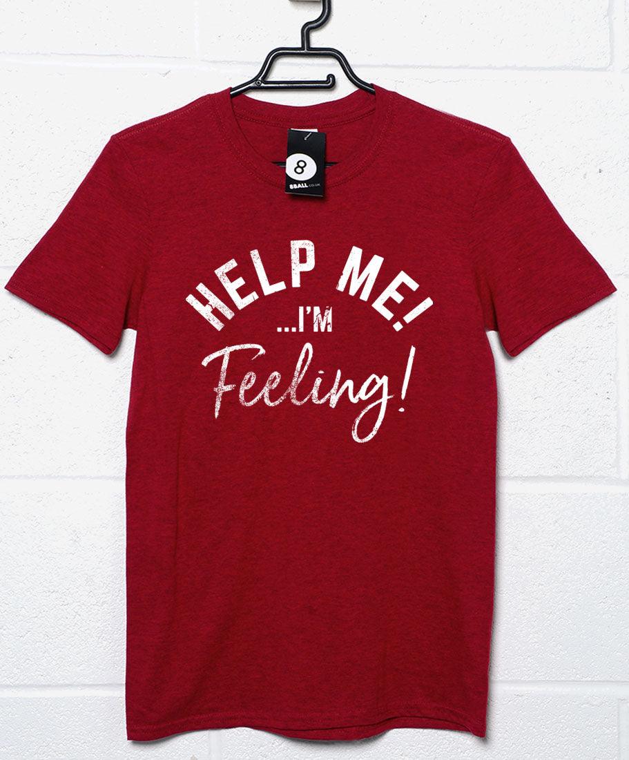Help Me I'm Feeling Christmas Slogan Mens Graphic T-Shirt 8Ball