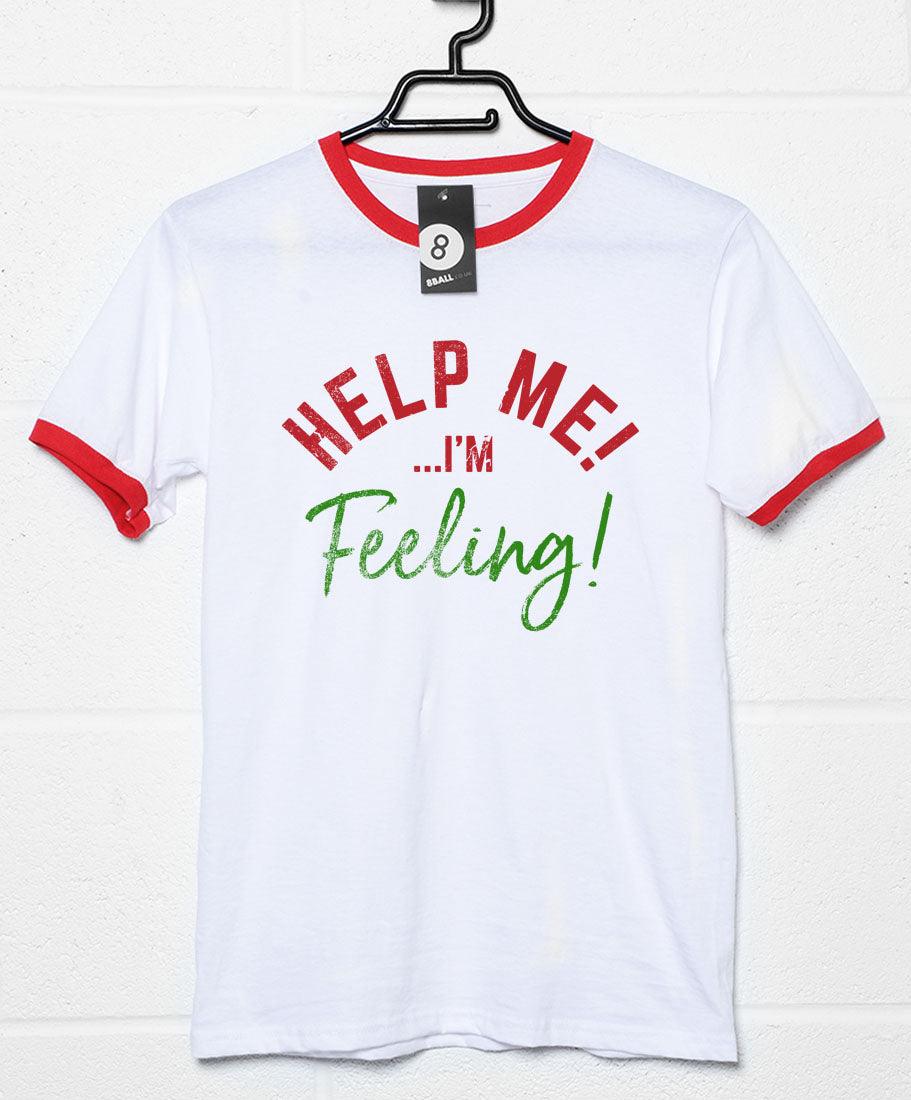 Help Me I'm Feeling Christmas Slogan Mens Graphic T-Shirt 8Ball