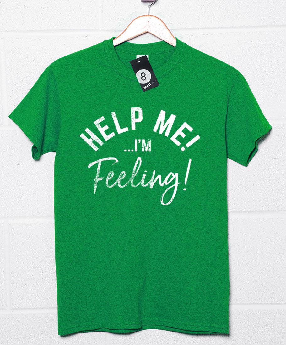 Help Me I'm Feeling Christmas Slogan Mens Graphic T-Shirt 8Ball