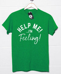 Thumbnail for Help Me I'm Feeling Christmas Slogan Mens Graphic T-Shirt 8Ball