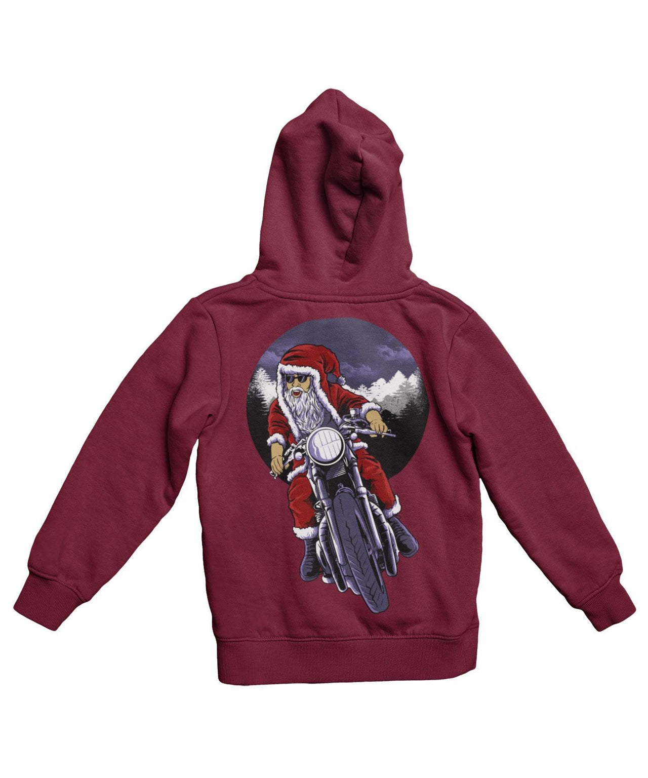 Holiday Rider Santa Back Printed Christmas Hoodie For Men and Women 8Ball