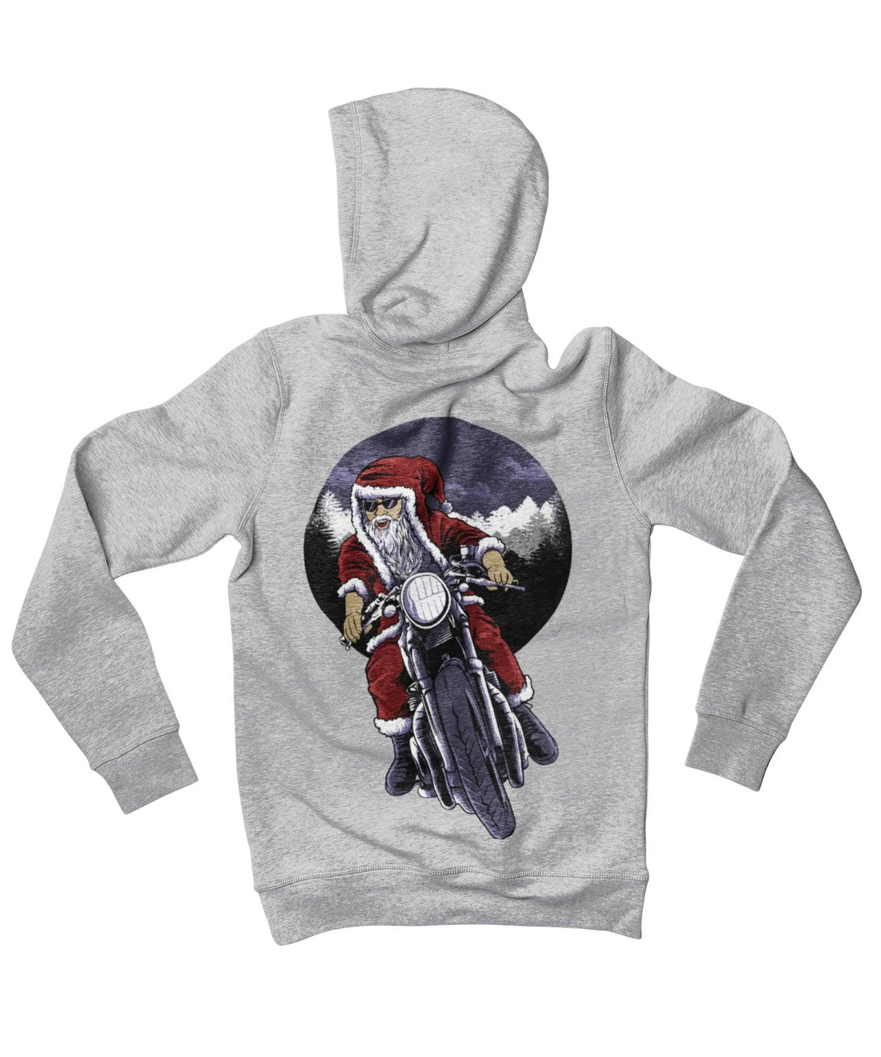 Holiday Rider Santa Back Printed Christmas Hoodie For Men and Women 8Ball