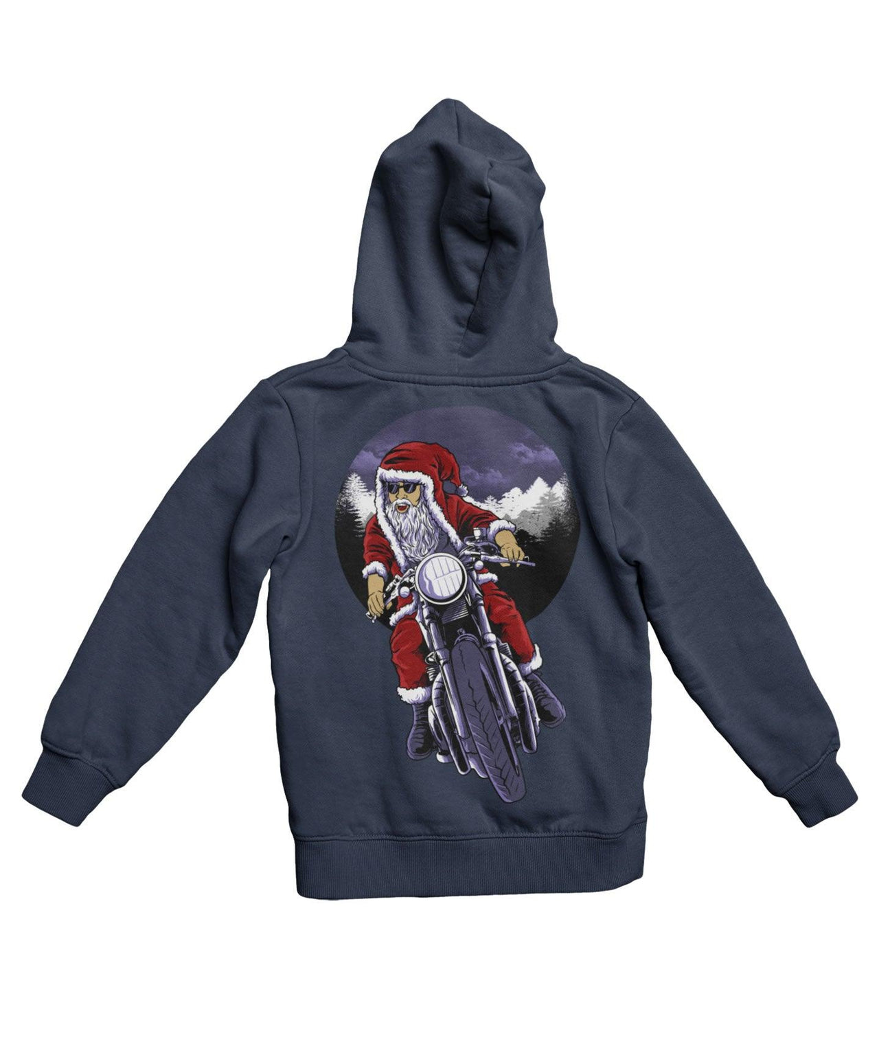 Holiday Rider Santa Back Printed Christmas Hoodie For Men and Women 8Ball