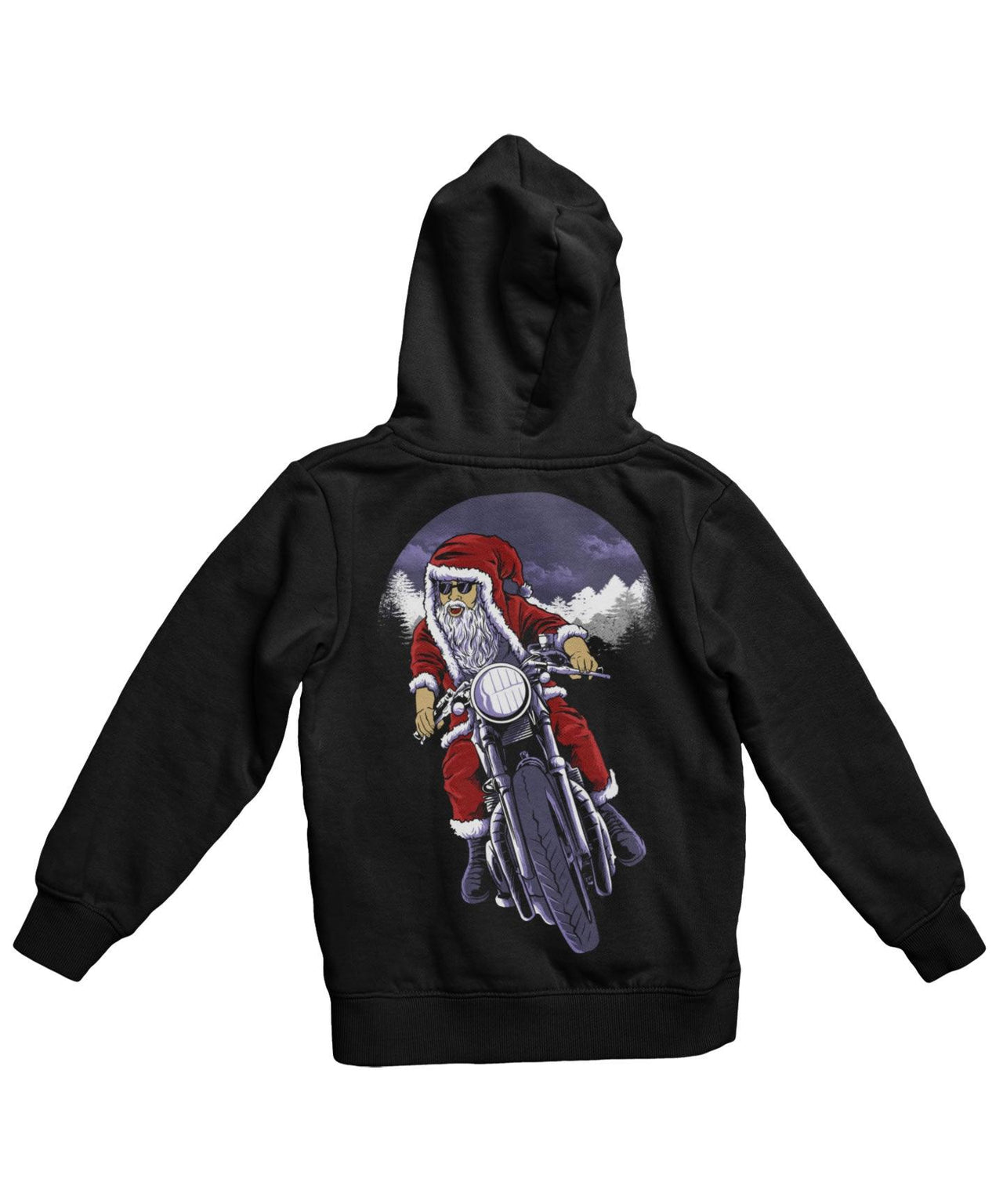 Holiday Rider Santa Back Printed Christmas Hoodie For Men and Women 8Ball