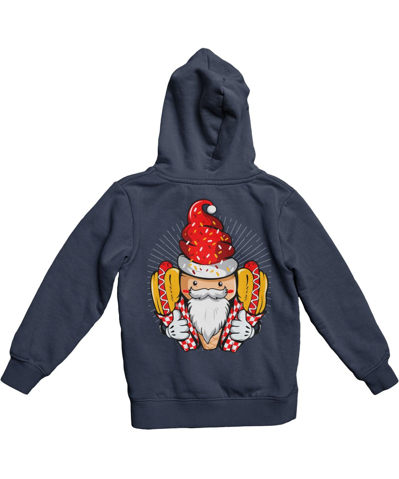 Hot Dog Santa Back Printed Christmas Graphic Hoodie 8Ball