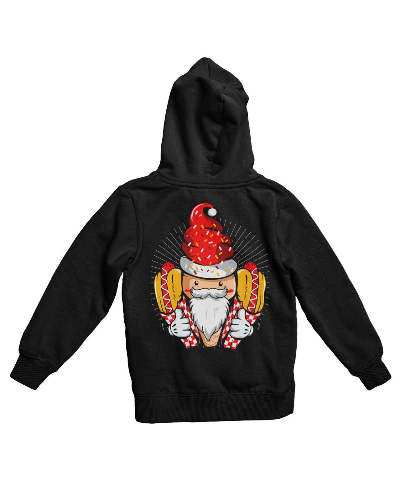 Hot Dog Santa Back Printed Christmas Graphic Hoodie 8Ball