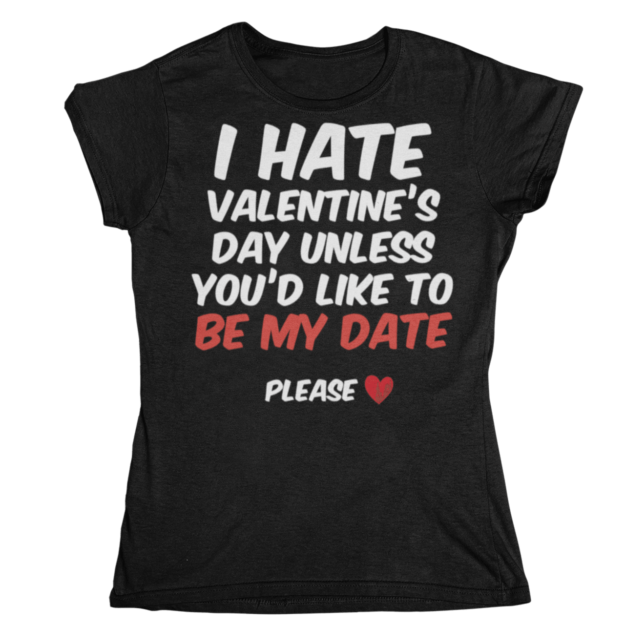 I Hate Valentines Day Womens T-Shirt 8Ball